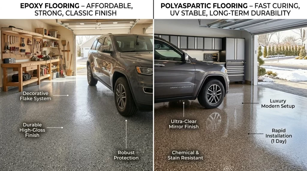 Epoxy vs Polyaspartic Flooring Which Is Better for Your Garage